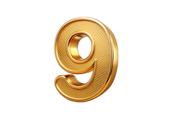 3D Golden Number 9: A Versatile Design Asset