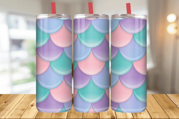 3D Mermaid Scales Mug Wrap Sublimation: A Captivating Addition to Your Tumbler Designs