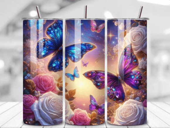 3D Pink Blue Butterfly Floral Tumbler: A Versatile and Stylish Beverage Companion