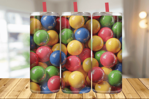 Captivating 3D Balls Tumbler Wrap Design