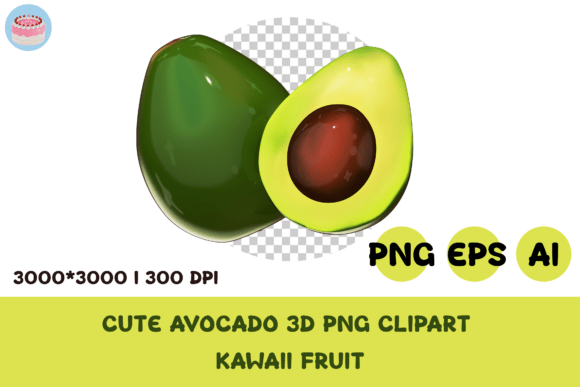 Cute Avocado 3D PNG Clipart Kawaii Fruit: A Strategic Addition to Your Creative Arsenal