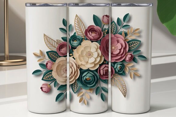 Enhance Your 20oz Tumbler with a 3D Paper Floral Wrap