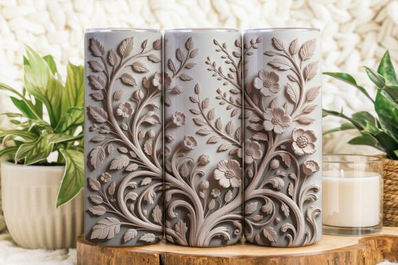 Enhance Your Tumblers with 3D Floral Wood Carving