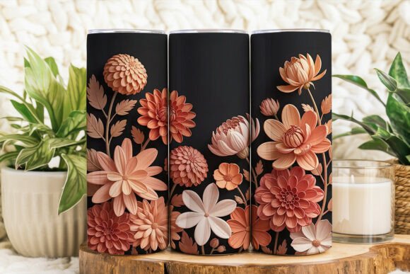 Enhance Your Tumblers with 3D Layered Floral 20oz Tumbler Wrap