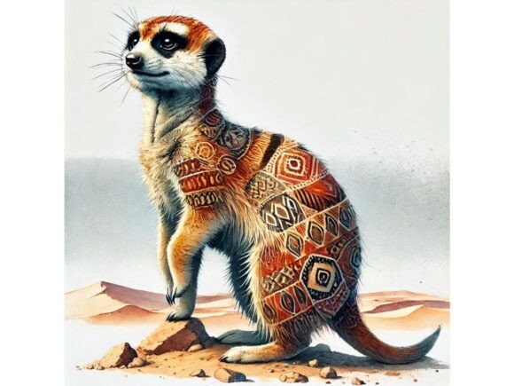 Exploring the Unique Appeal of a 3D Meerkat with Earthy Desert Patterns