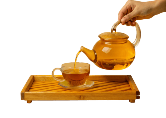 High-Quality 3D Hand Pouring Tea into Cup PNG File for Diverse Creative Projects