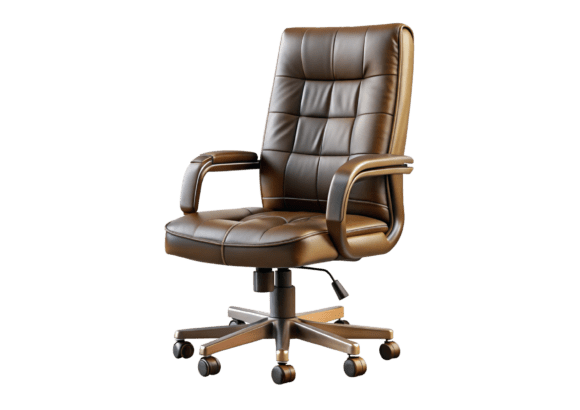 High-Quality 3D Leather Office Chair PNG File