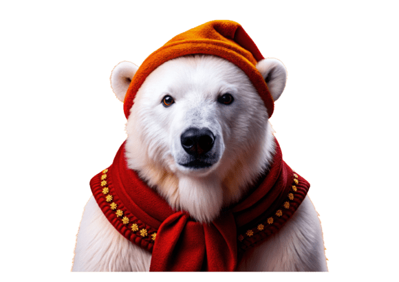 High-Quality 3D Merry Christmas Bear PNGs