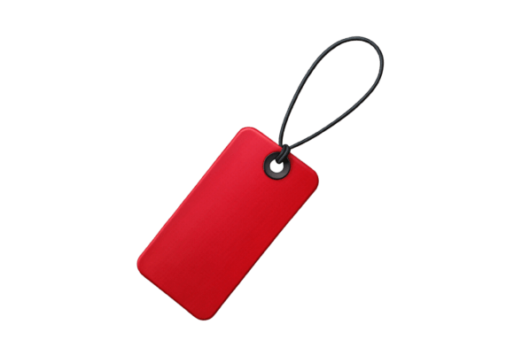High-Quality 3D Red Label Tag Png Icon File
