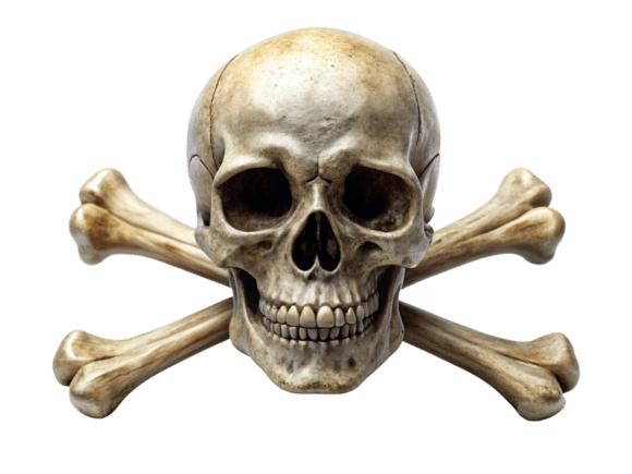 Skull with Crossing Bones Logo 3D PNG: A Versatile Design Asset