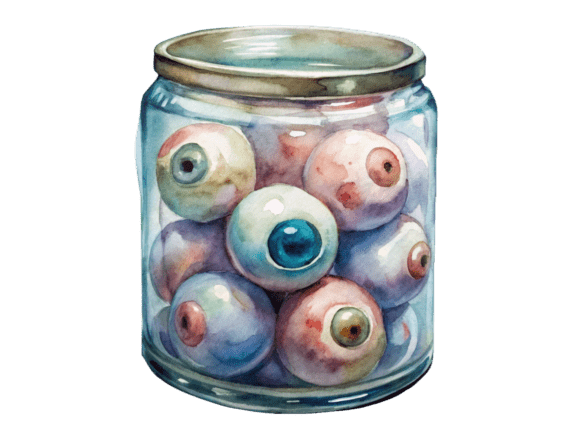 Spooky Jar of Preserved Eyeballs 3D Icon