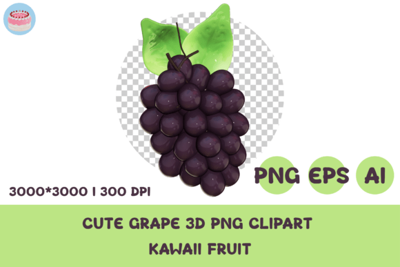 Strategic Use of Cute Grape 3D PNG Clipart Kawaii for Enhanced Creativity and Branding