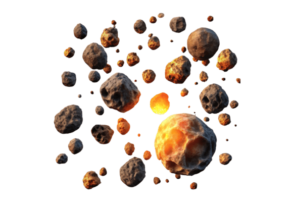 Unlock Your Creative Potential with 3D Swarm of Asteroid PNG Files