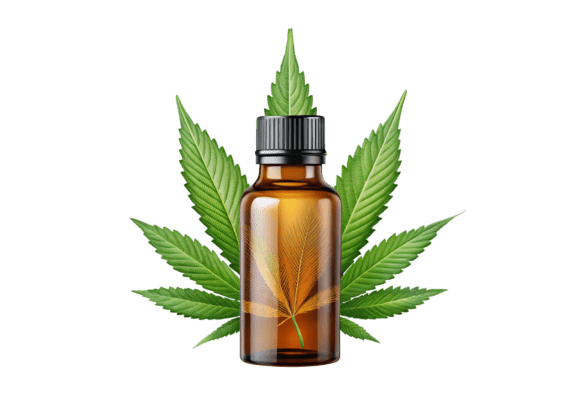 Unlock Your Creativity with 3D Cannabis Leaf and Oil Bottle PNG
