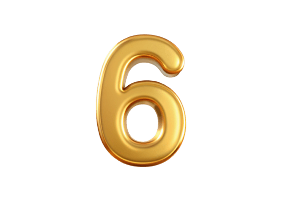 Unlock Your Creativity with 3D Gold Numbers 6 PNG