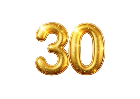 Unlock Your Creativity with High-Quality 3D Gold Number 30 PNG Files