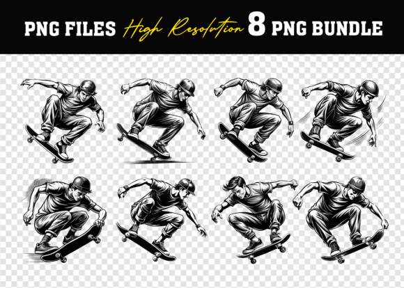 Unlock Your Creativity with the 3D Skateboard Rider Jumping PNG Bundle