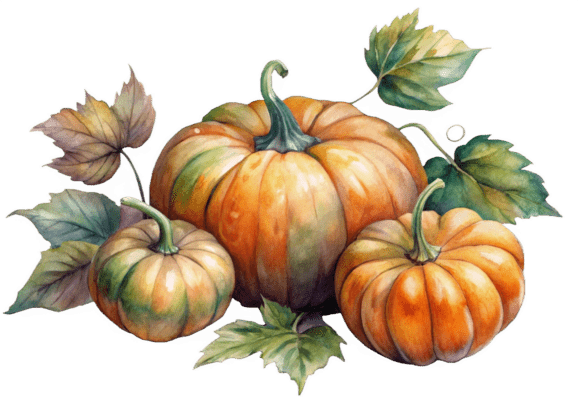 Watercolor Pumpkin with Green Pumpkin 3D: A Versatile Design for Modern Creators